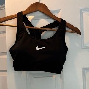 Nike Women's Black Sports Bra with White Logo